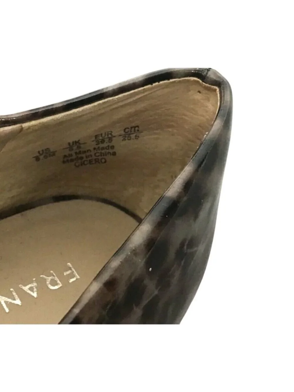 Franco Sarto Womens 8.5 Cicero Platform Faux Patent Leather Leopard Print Pumps